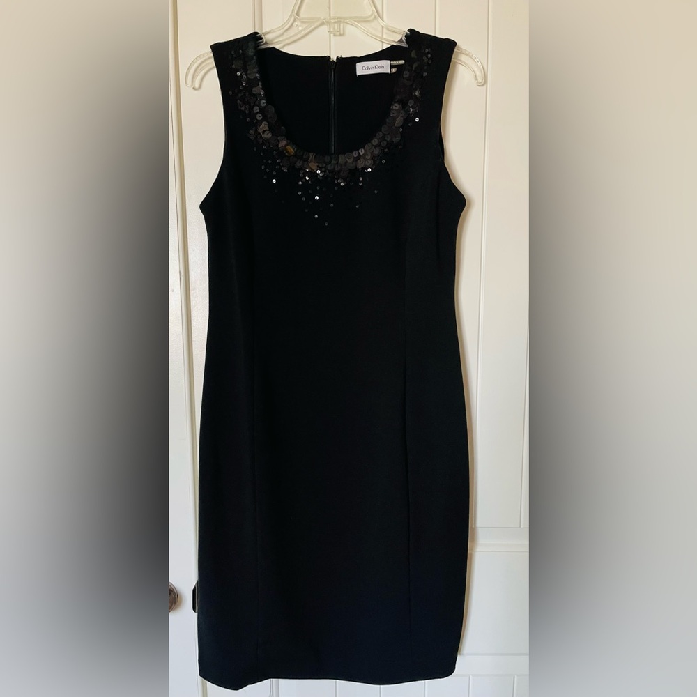 Calvin Klein Black Sequin Embellished Mini Dress